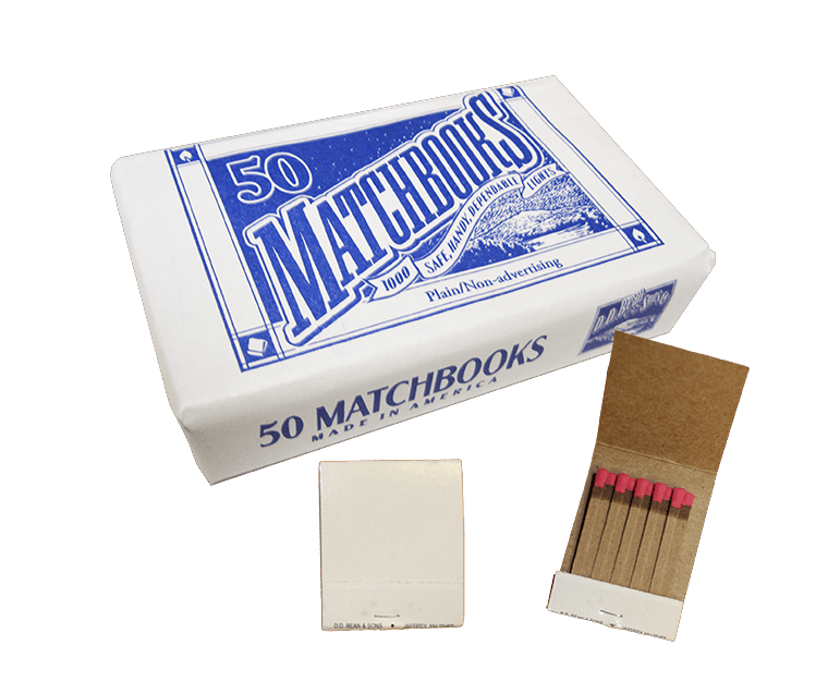 Details about   100 Plain White Match Matchbook Convenience Store Wholesale DD BEAN 2000 Matches 