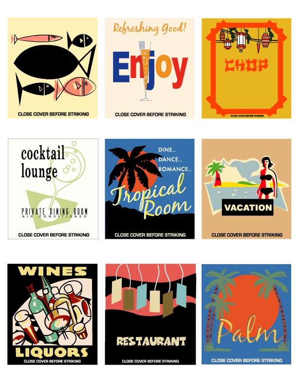 restaurant matchbook covers